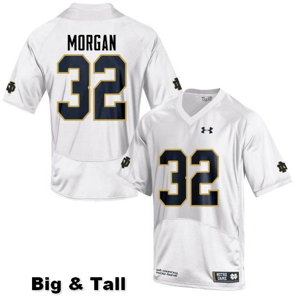 Men's NCAA Notre Dame Fighting Irish #32 D.J. Morgan Stitched College Under Armour Authentic White Big & Tall Football Jersey RU10Q48BF